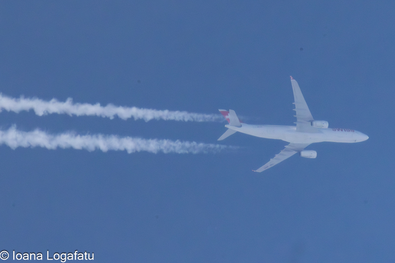 Majestic aircraft soaring high in the clear sky